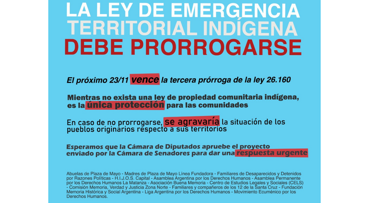 Declaración de Organismos de Derechos Humanos: La ley de emergencia ...